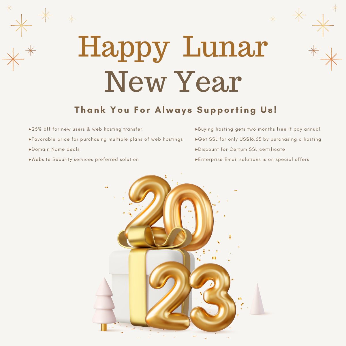【Happy Lunar New Year】2023 Deals and discounts
