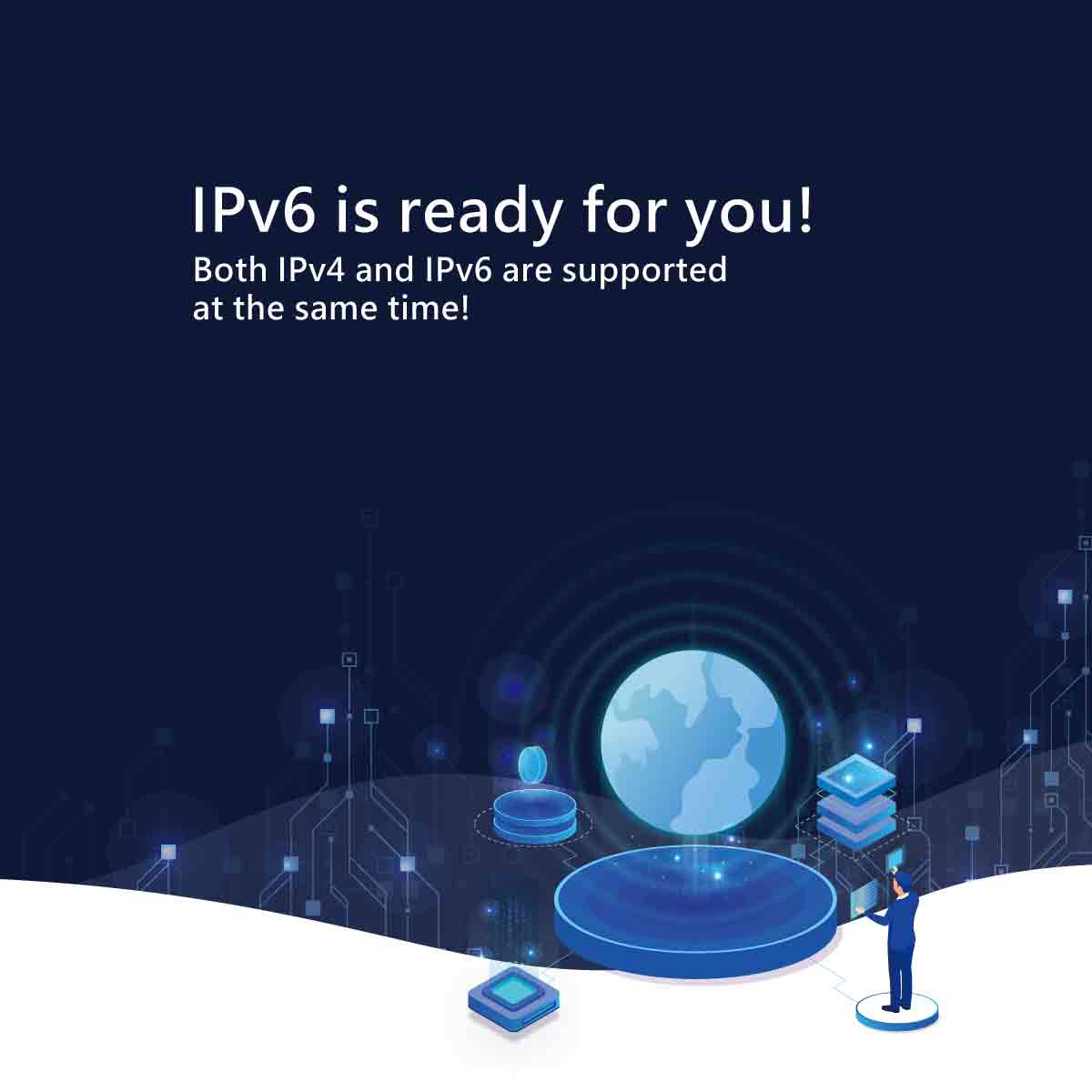 Both IPv4 and IPv6 are supported at the same time